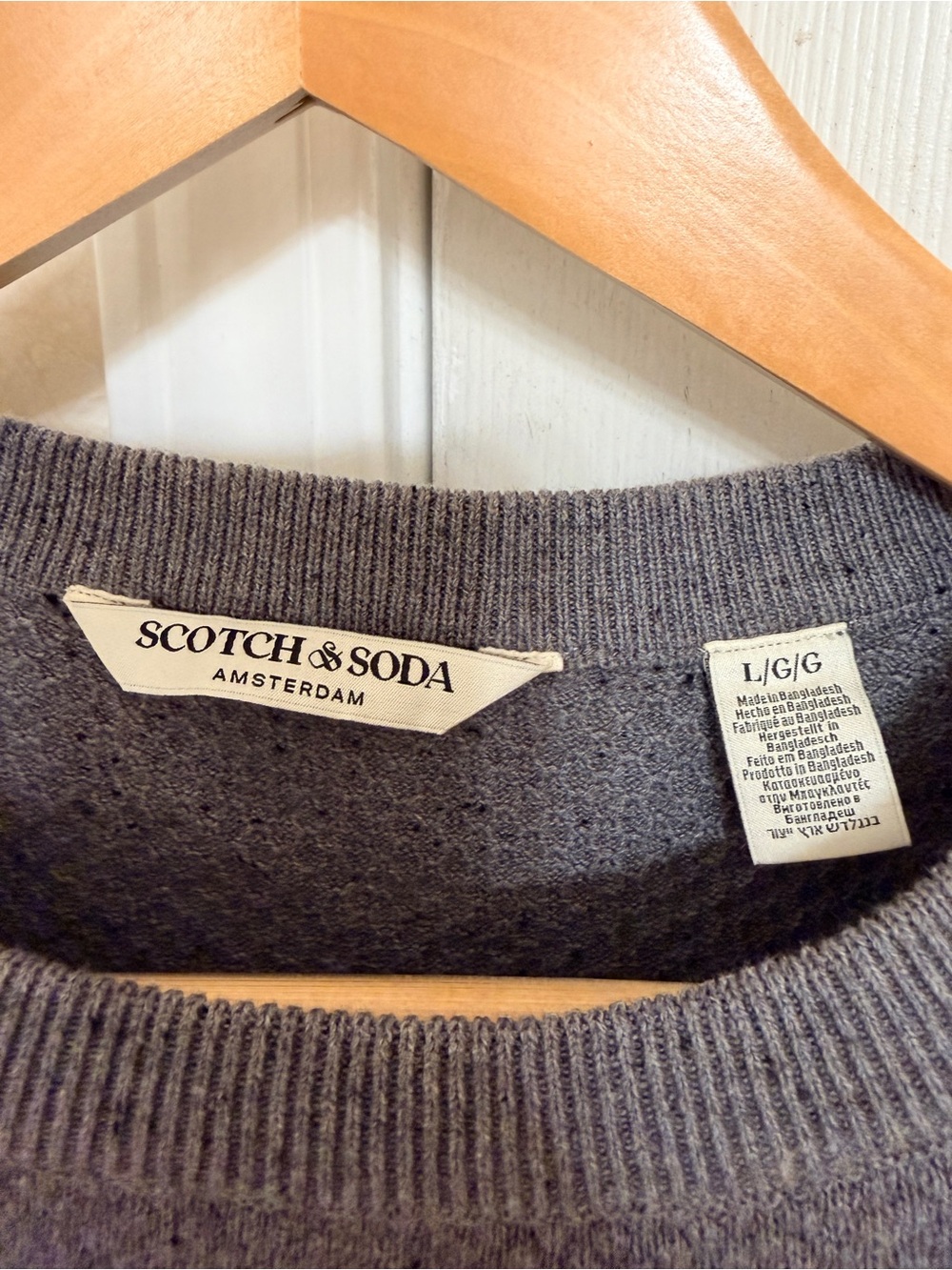 Scotch & Soda Men Dark Heather Gray Crewneck Sweater